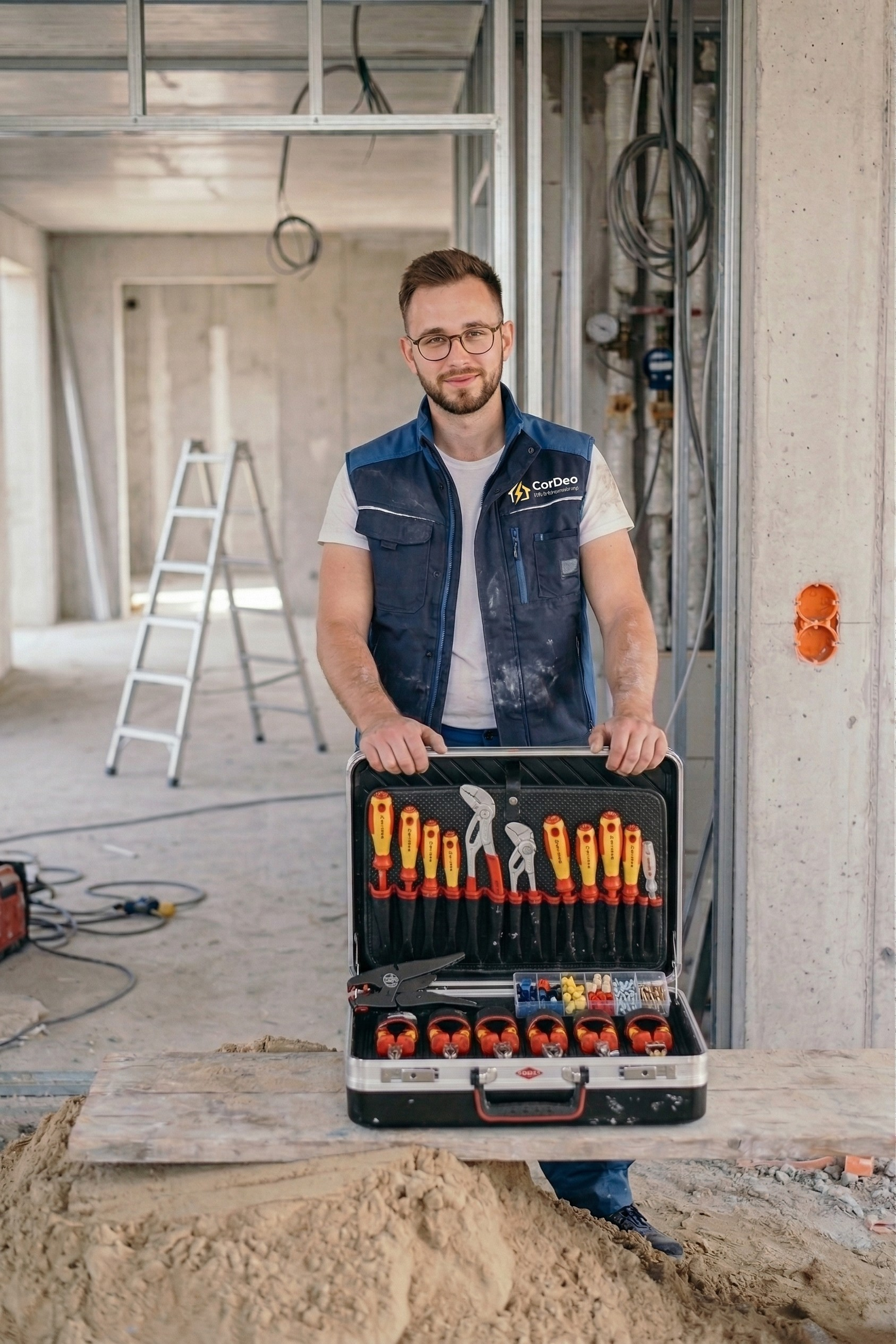 Majstorski električar iz CorDeo radi na fotonaponskom sustavu u Puli